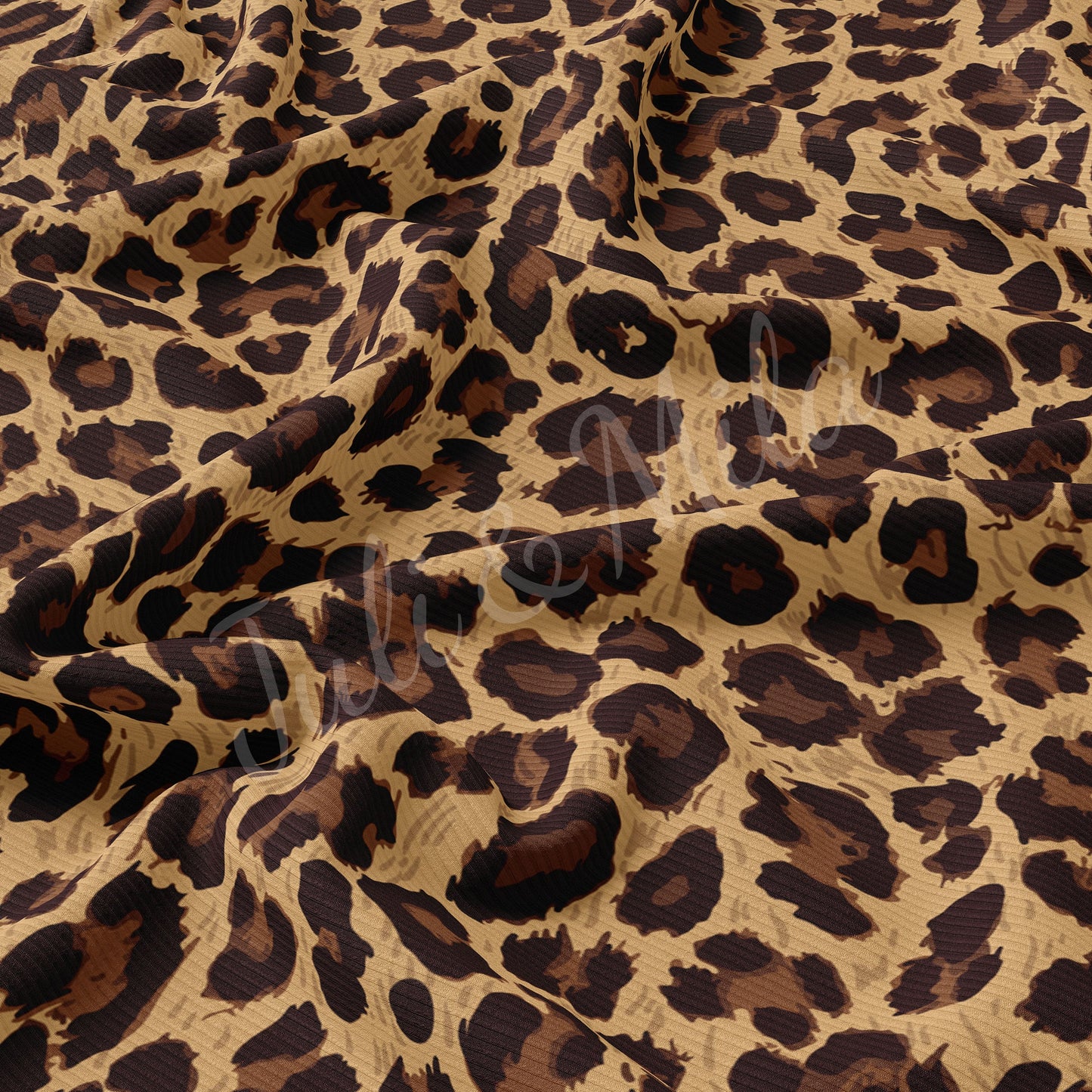 Rib Knit Fabric  Leopard