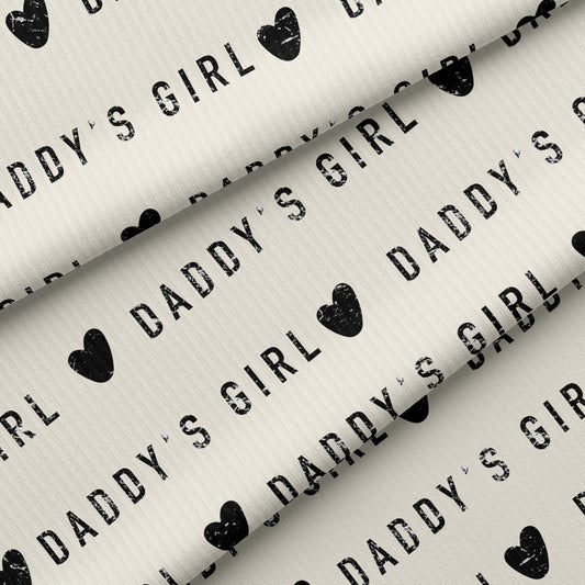 Daddys Girl Rib Knit Fabric