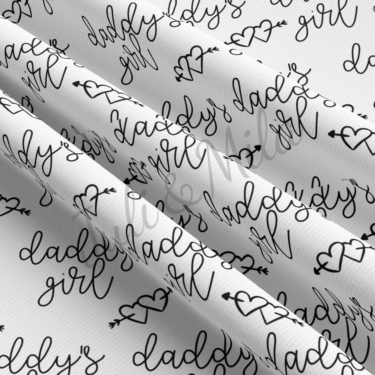 Rib Knit Fabric by the Yard Daddys Girl