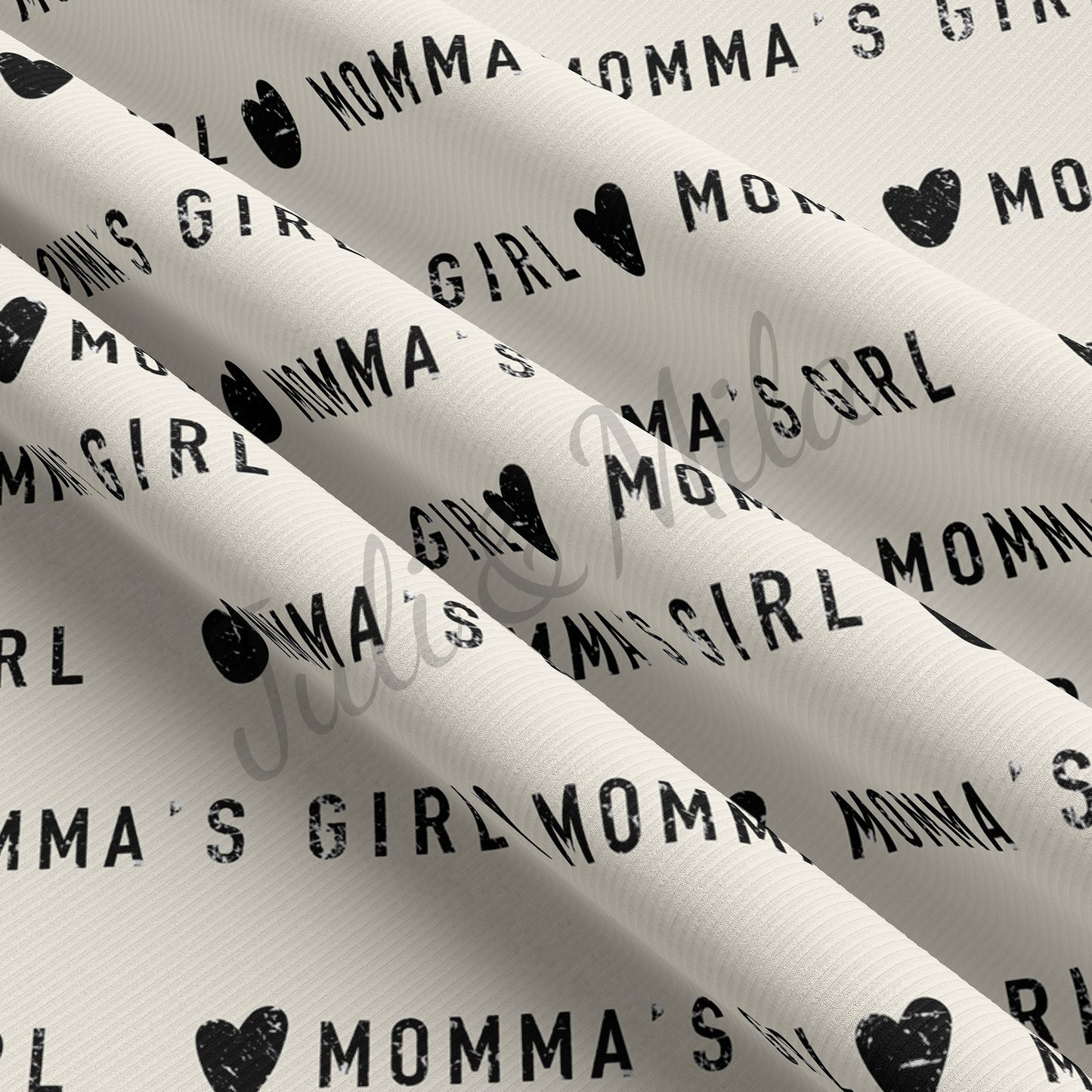 Mommys Girl Rib Knit Fabric
