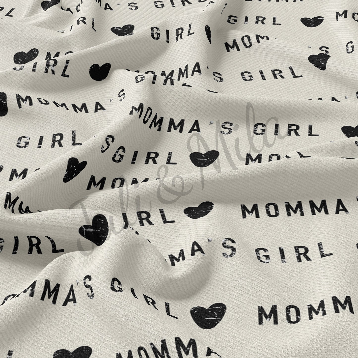 Mommys Girl Rib Knit Fabric