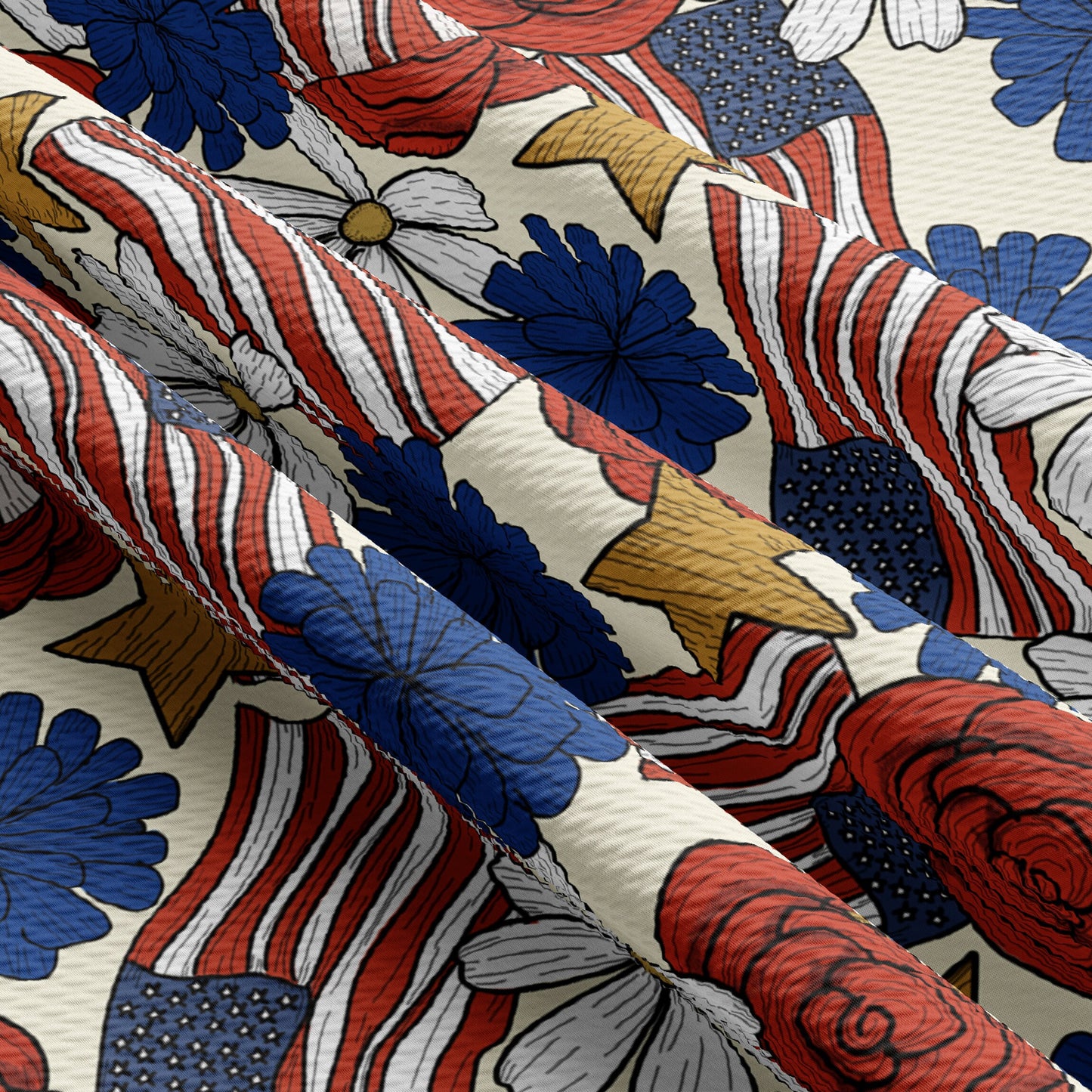 Patriotic 4th of July Bullet Fabric PT53