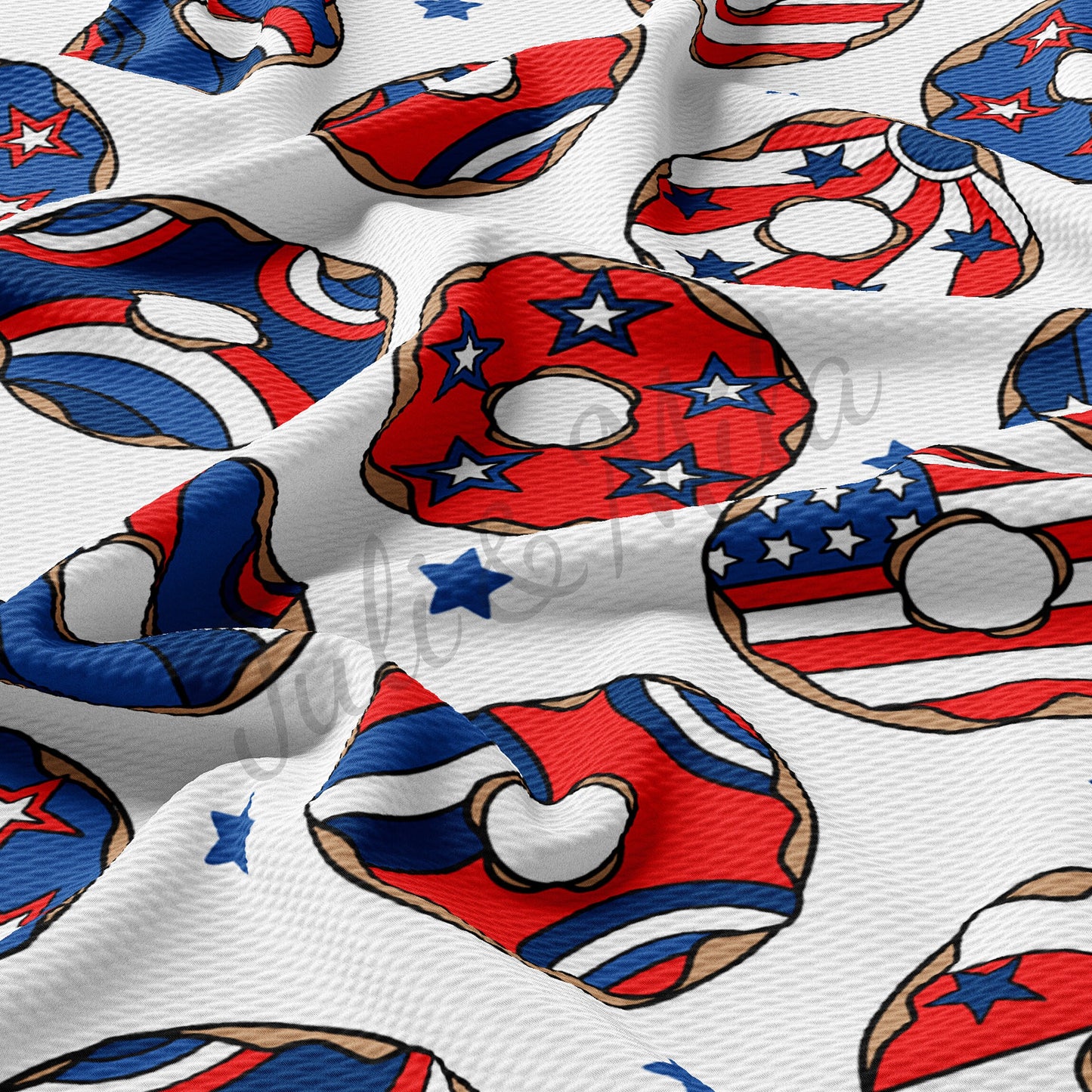 4th of July Patriotic USA Bullet Fabric Donuts PT83