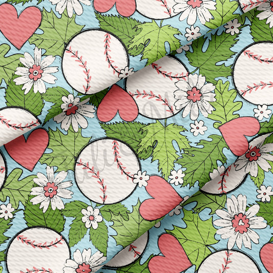 Floral Baseball Bullet Fabric AA229