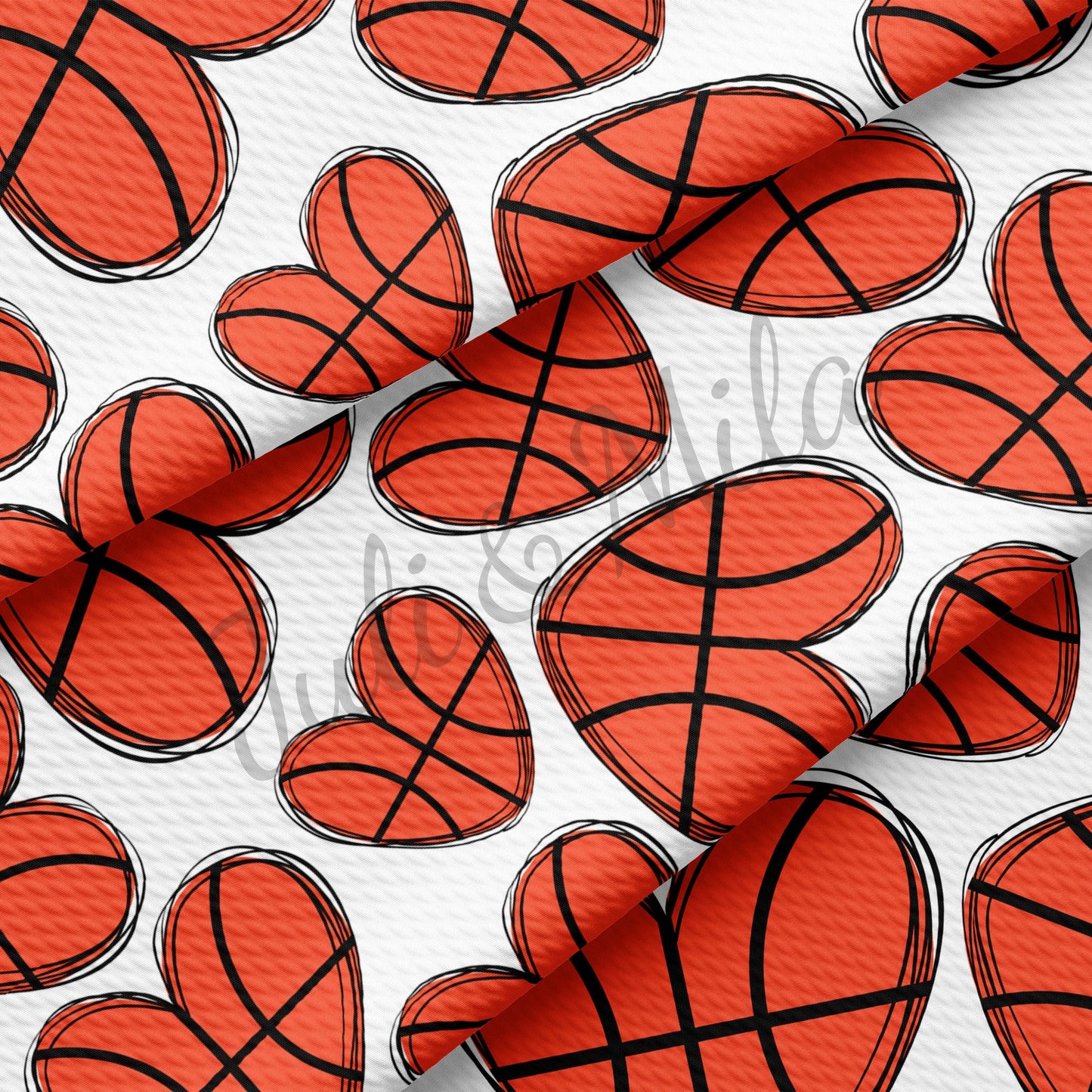 Basketball Hearts Fabric AA319