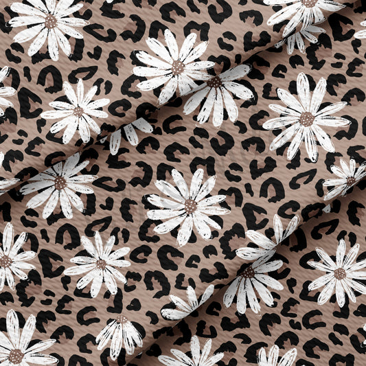 Leopard Daisy Bullet Textured Fabric  AA236