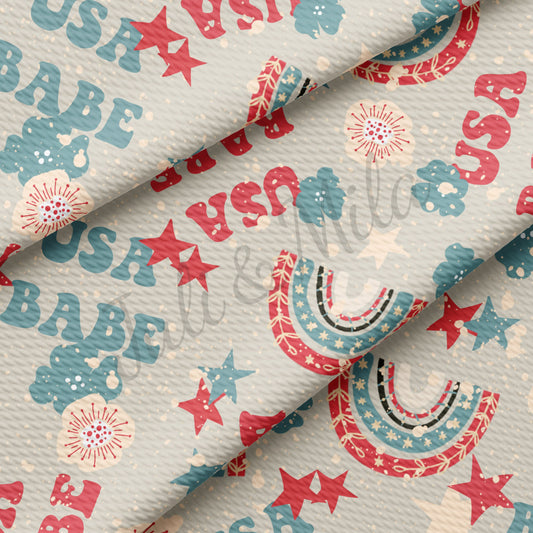 USA Babe 4th of July Patriotic USA  Bullet Fabric PT93