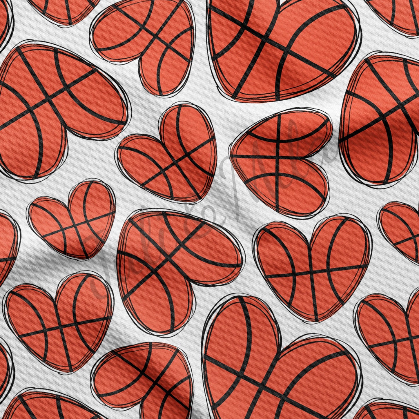 Basketball Hearts Fabric AA319