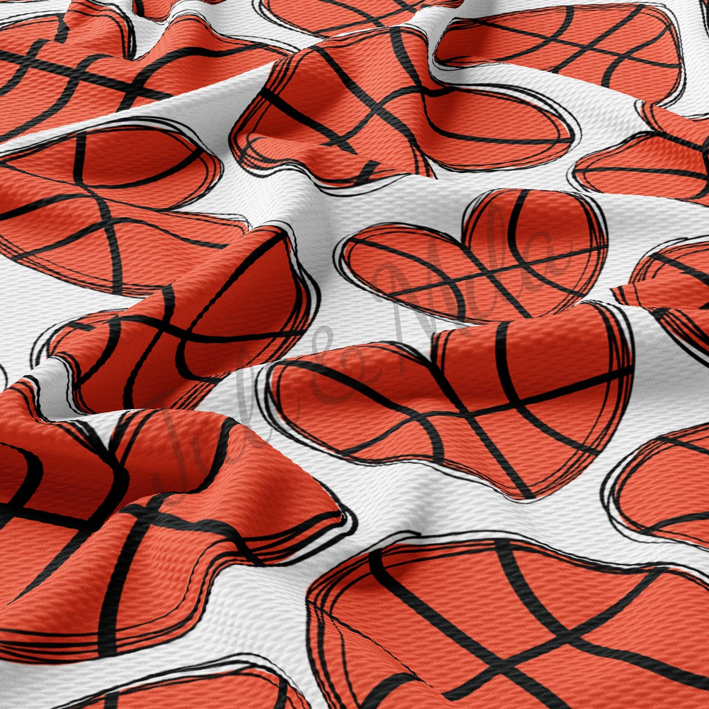 Basketball Hearts Fabric AA319