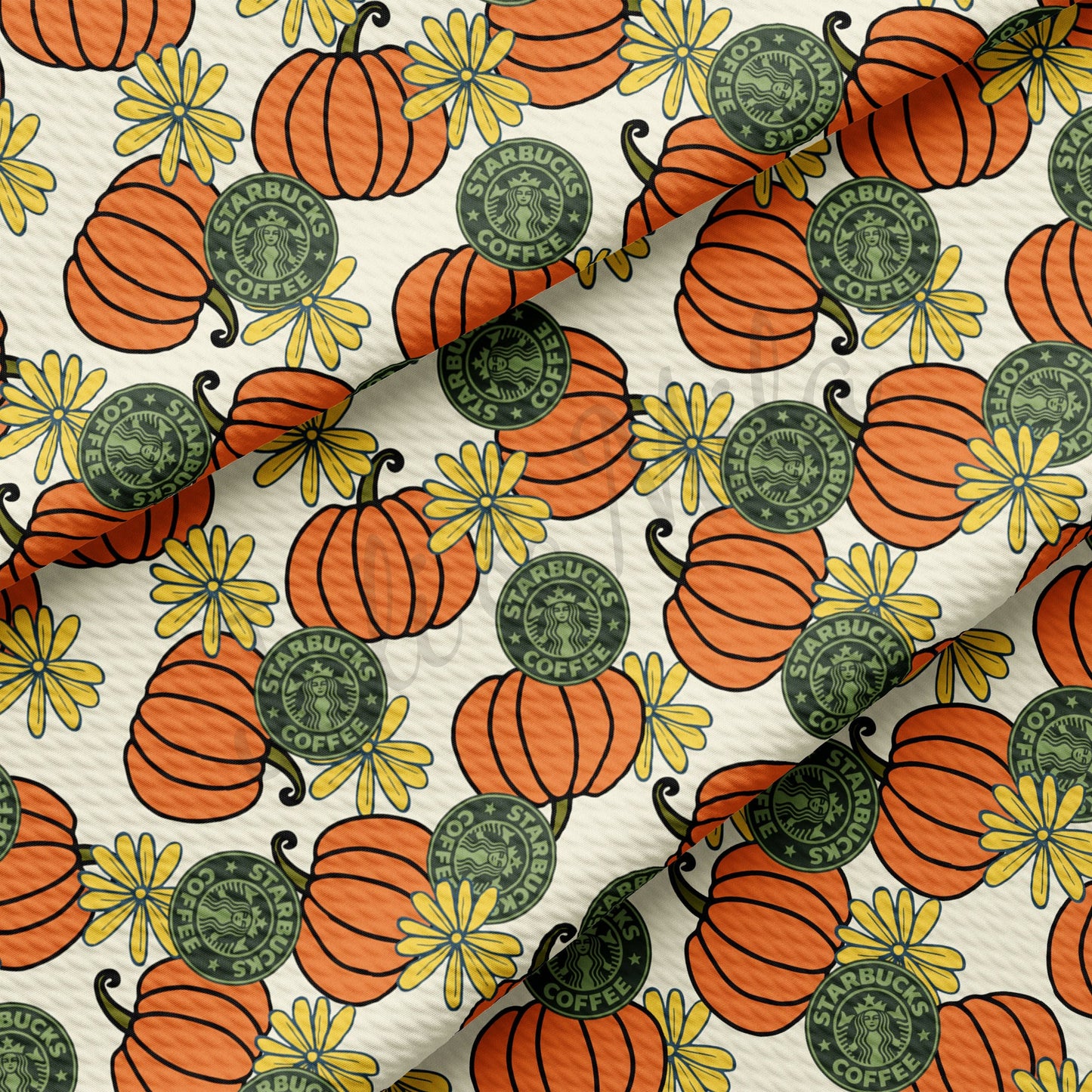 Fall Starbucks Pumpkin Bullet Fabric AA364