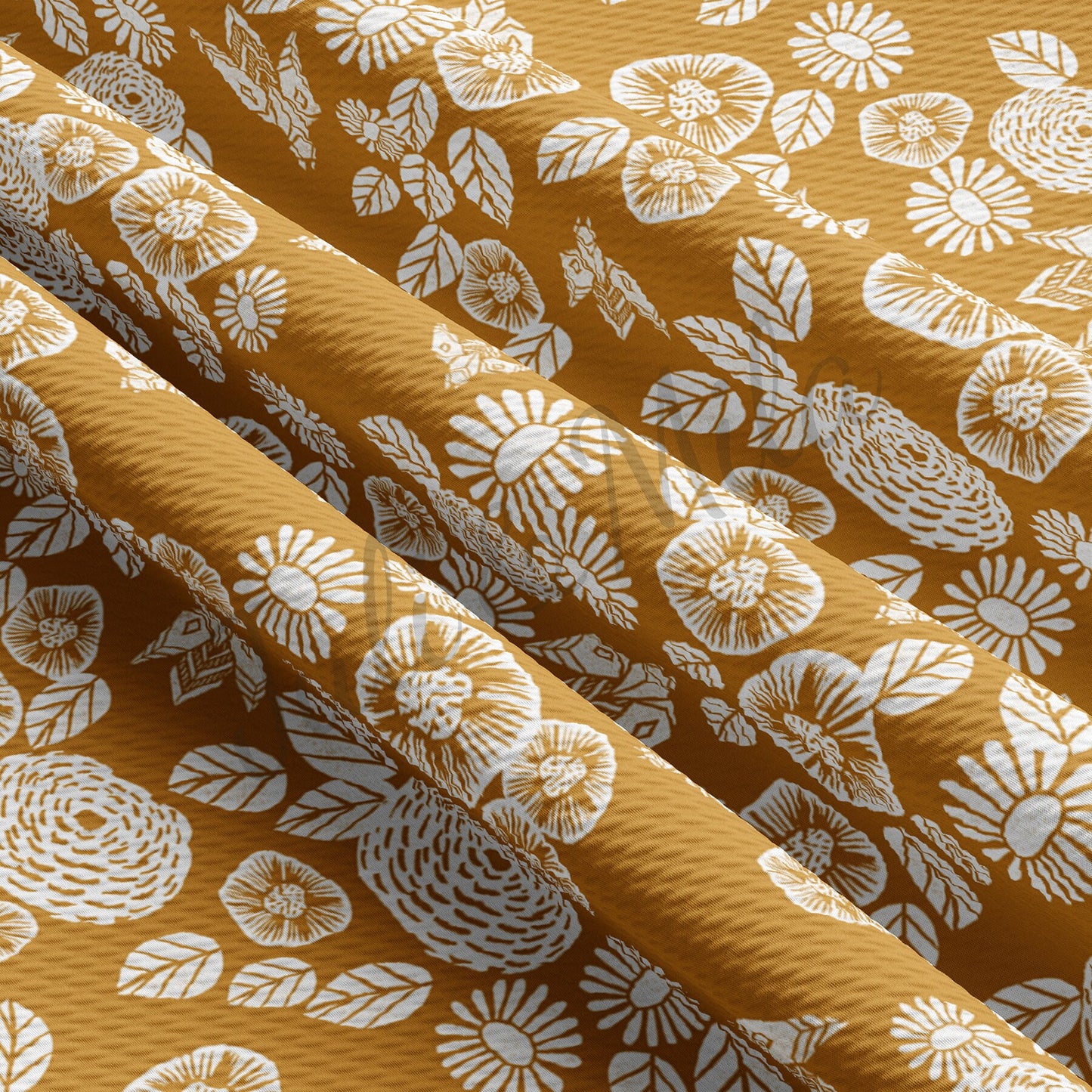 Mustard Floral Bullet Fabric AA426