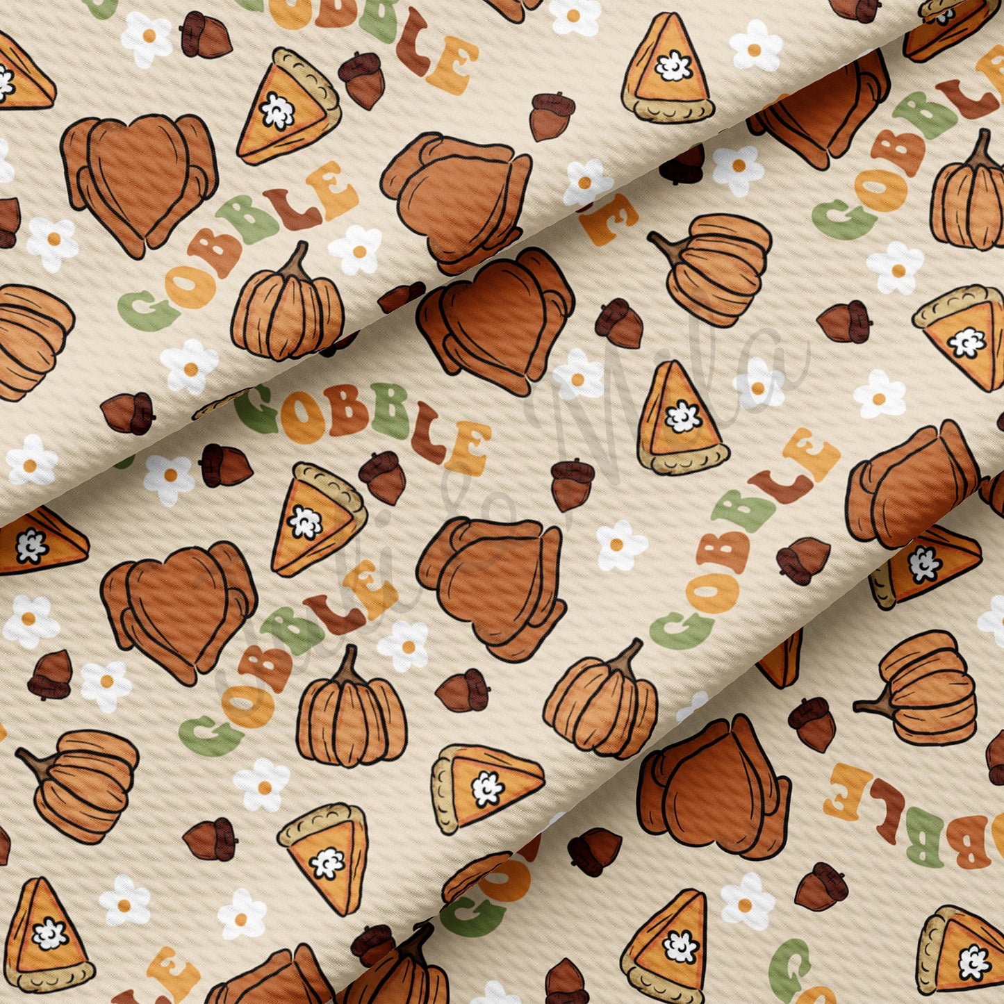 Gobble Thanksgiving Bullet Fabric AA456