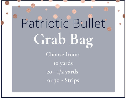 Patriotic Grab Bag Bullet Printed Fabric Strips Random Mix Fabric Grab Bag 4th of July American