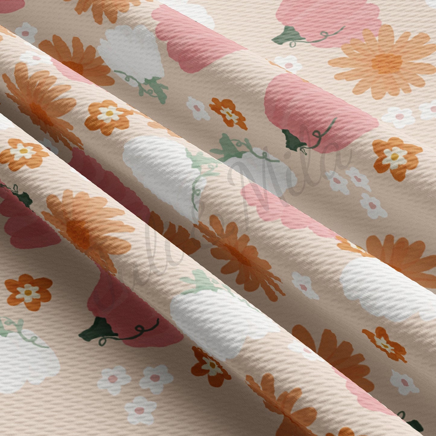 Floral Pumpkin Bullet Fabric AA469
