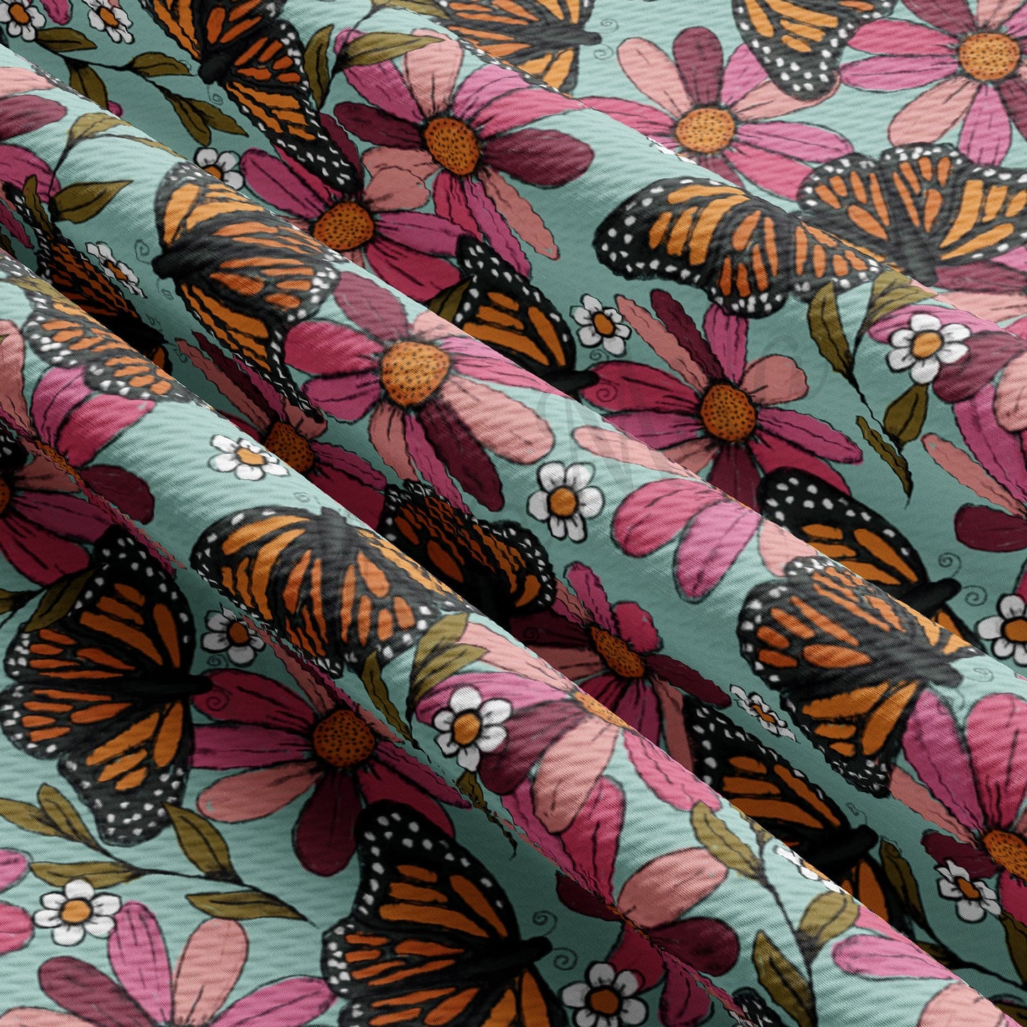Floral Butterflies Bullet Fabric AA471