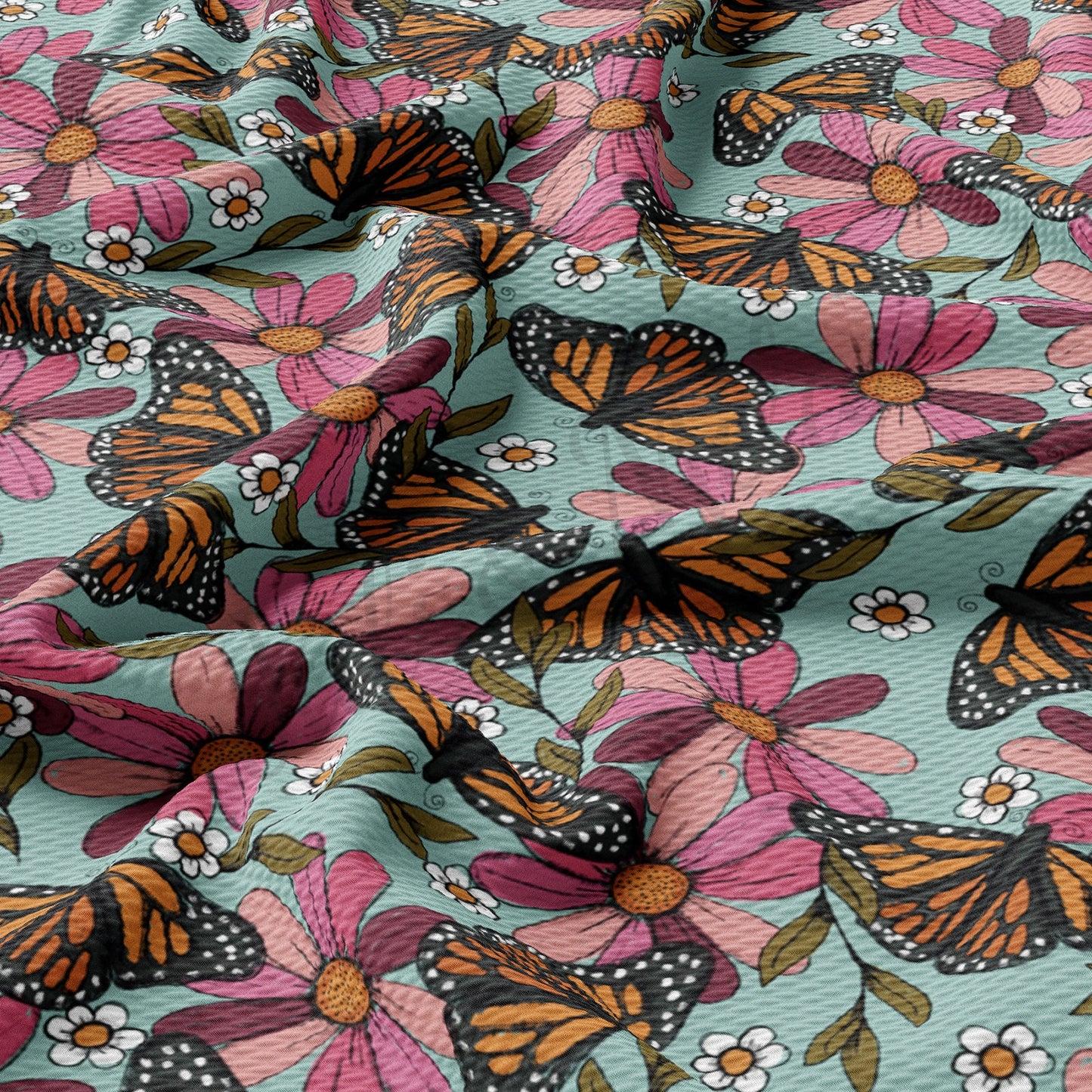 Floral Butterflies Bullet Fabric AA471