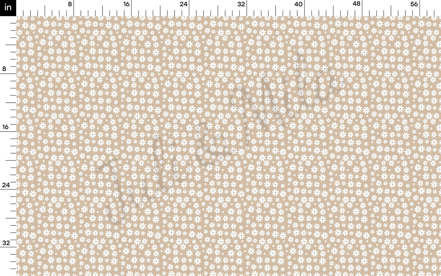 Daisy Floral Beige Bullet Fabric AA715