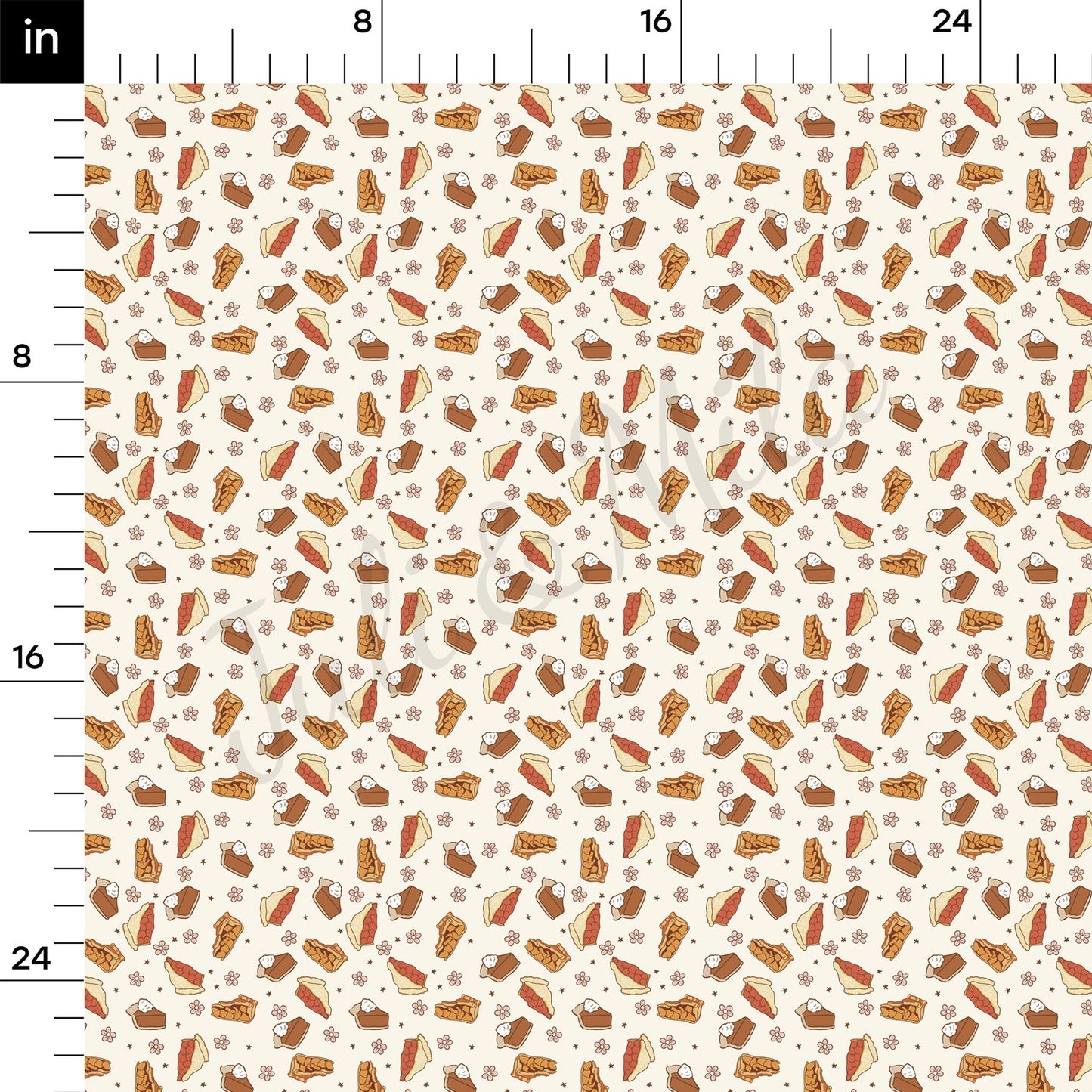 Thanksgiving Pie Fall Autumn Bullet Fabric AA725