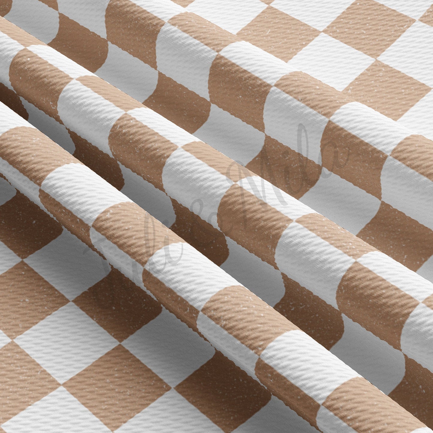 Beige Checkers Checkered Board Bullet Fabric AA726