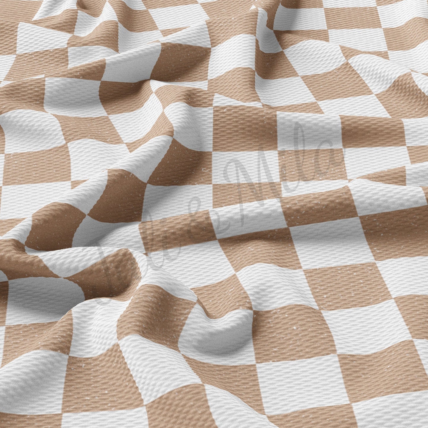 Beige Checkers Checkered Board Bullet Fabric AA726