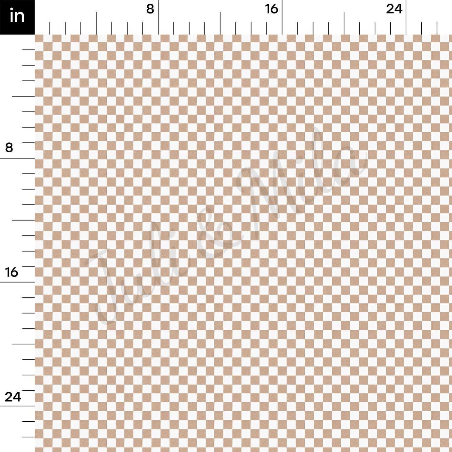 Beige Checkers Checkered Board Bullet Fabric AA726
