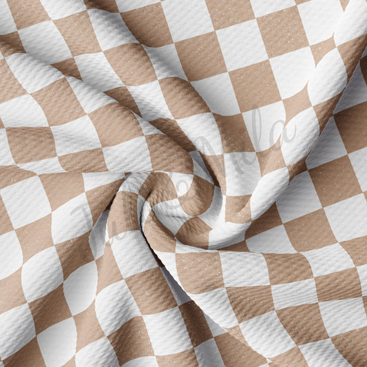 Beige Checkers Checkered Board Bullet Fabric AA726