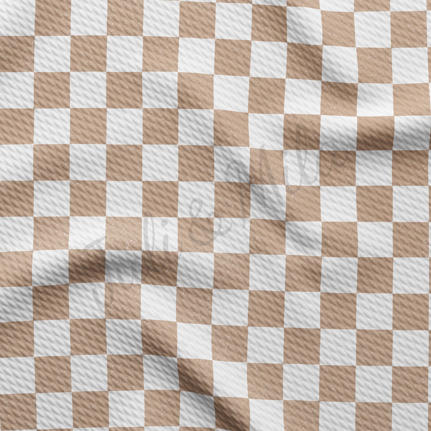 Beige Checkers Checkered Board Bullet Fabric AA726