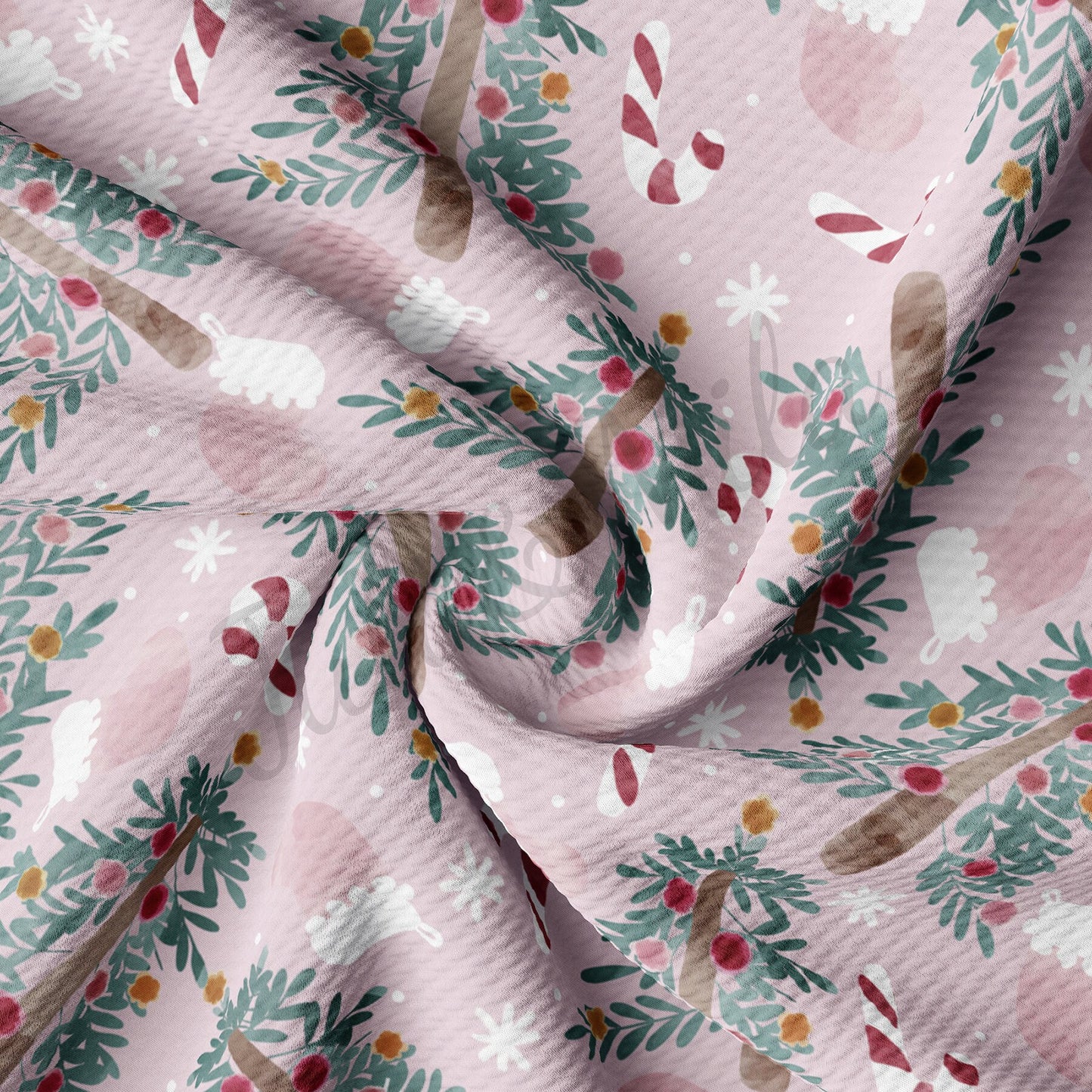 Pink Christmas Tree Bullet Fabric AA732