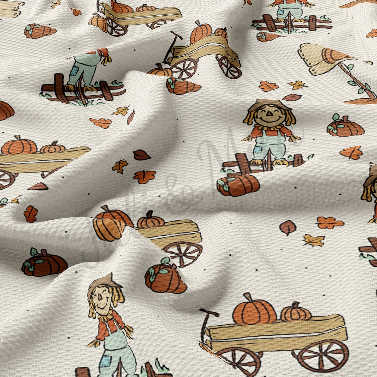 Pumpkin Fall Farm Bullet Fabric AA706