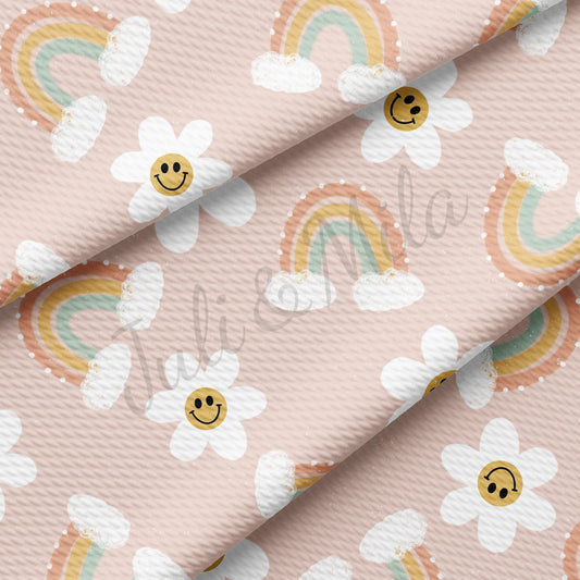Rainbow Daisy Bullet Fabric AA709