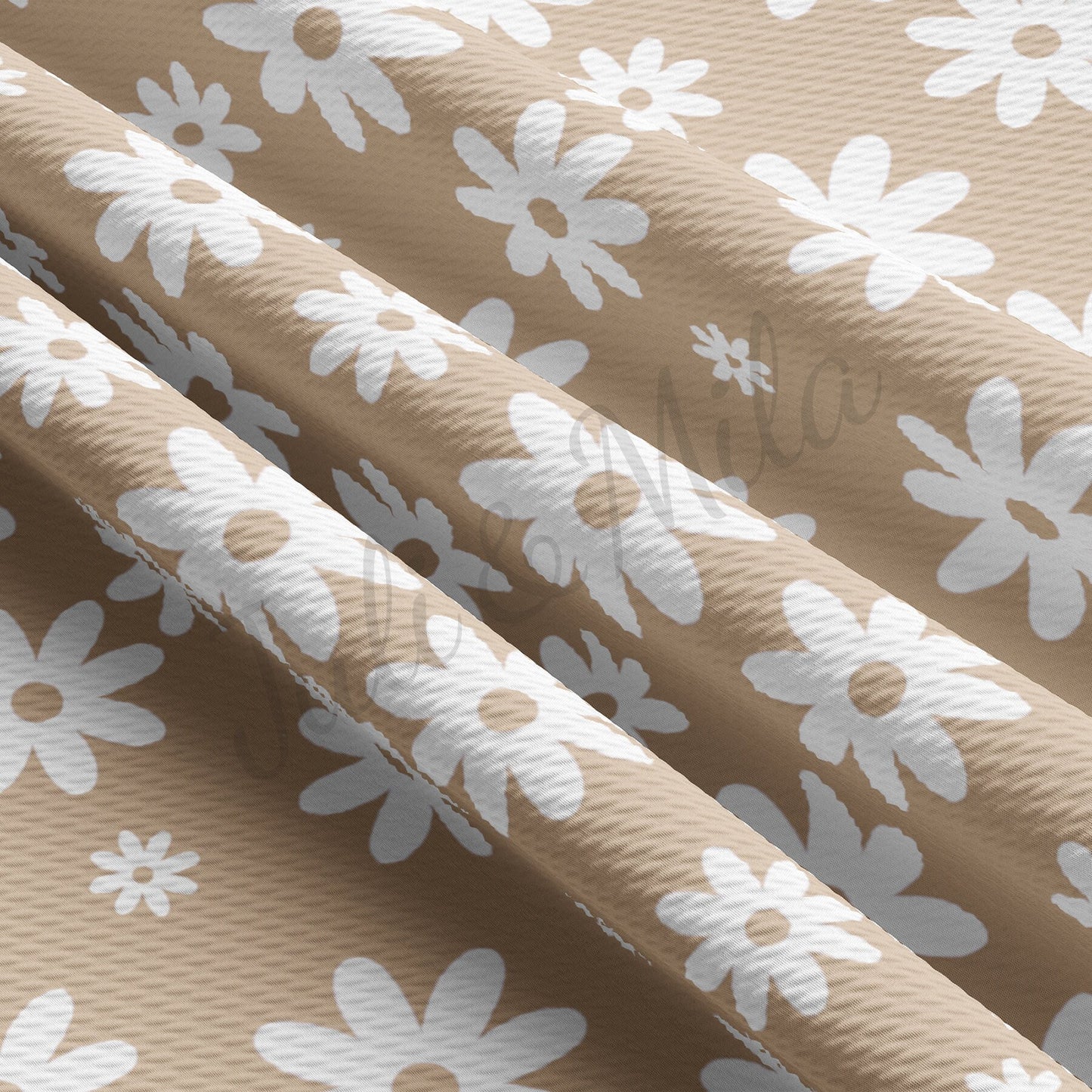 Daisy Floral Beige Bullet Fabric AA715