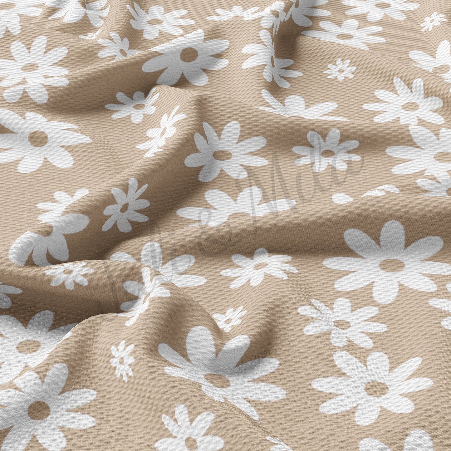 Daisy Floral Beige Bullet Fabric AA715