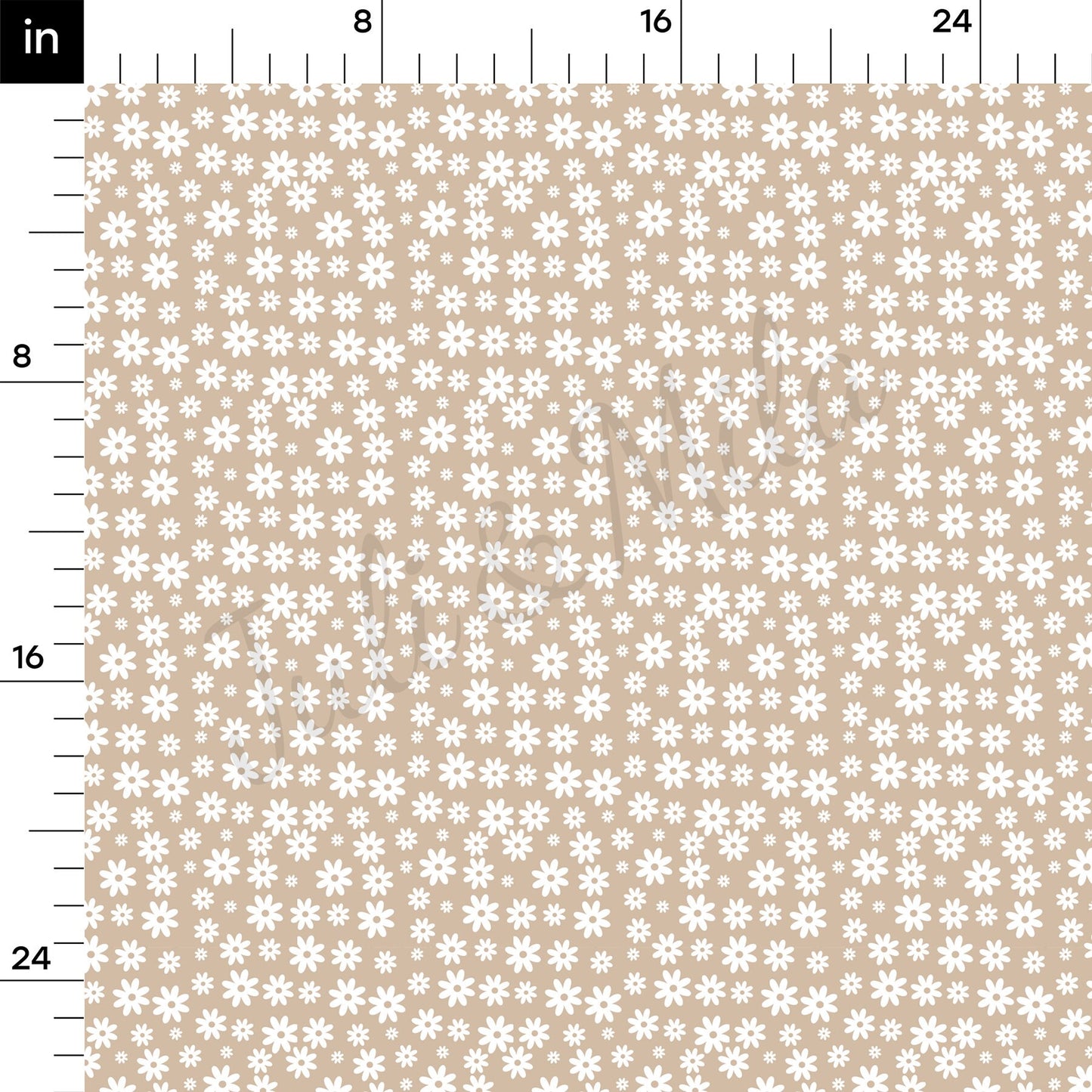 Daisy Floral Beige Bullet Fabric AA715