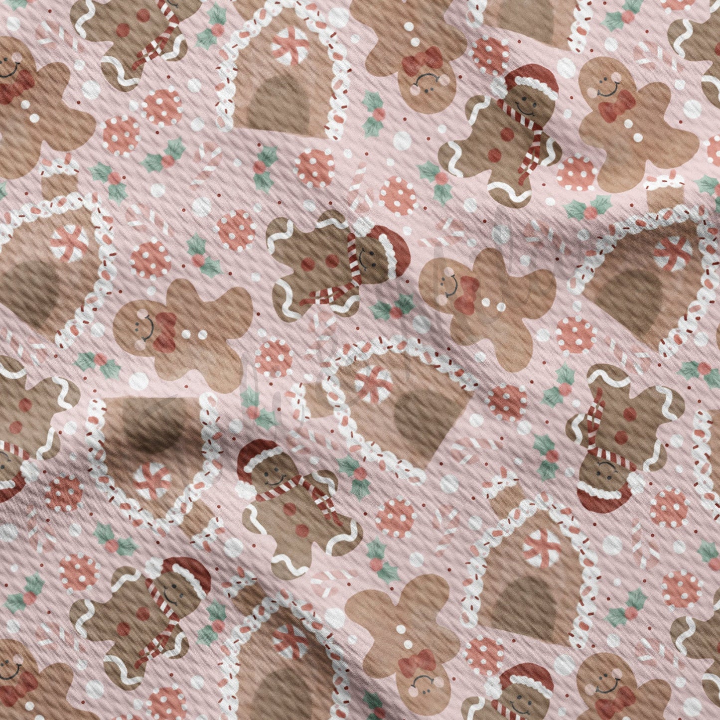 Gingerbread Pink Christmas Bullet Fabric AA719