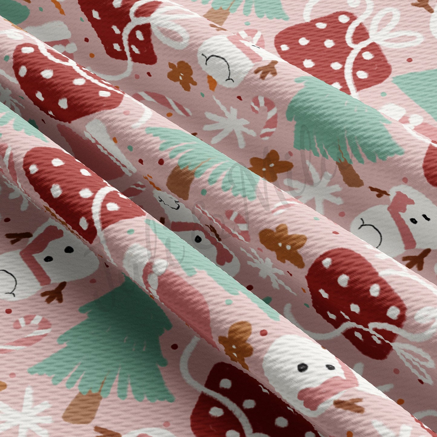Pink Snowman Christmas Bullet Fabric AA720