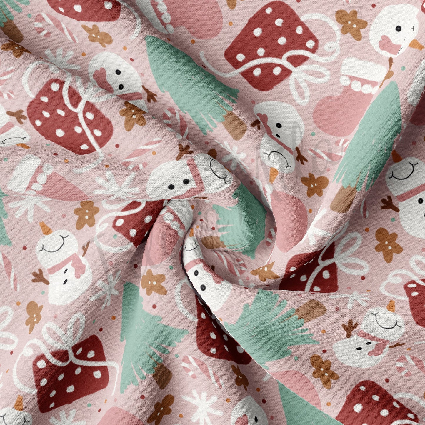 Pink Snowman Christmas Bullet Fabric AA720
