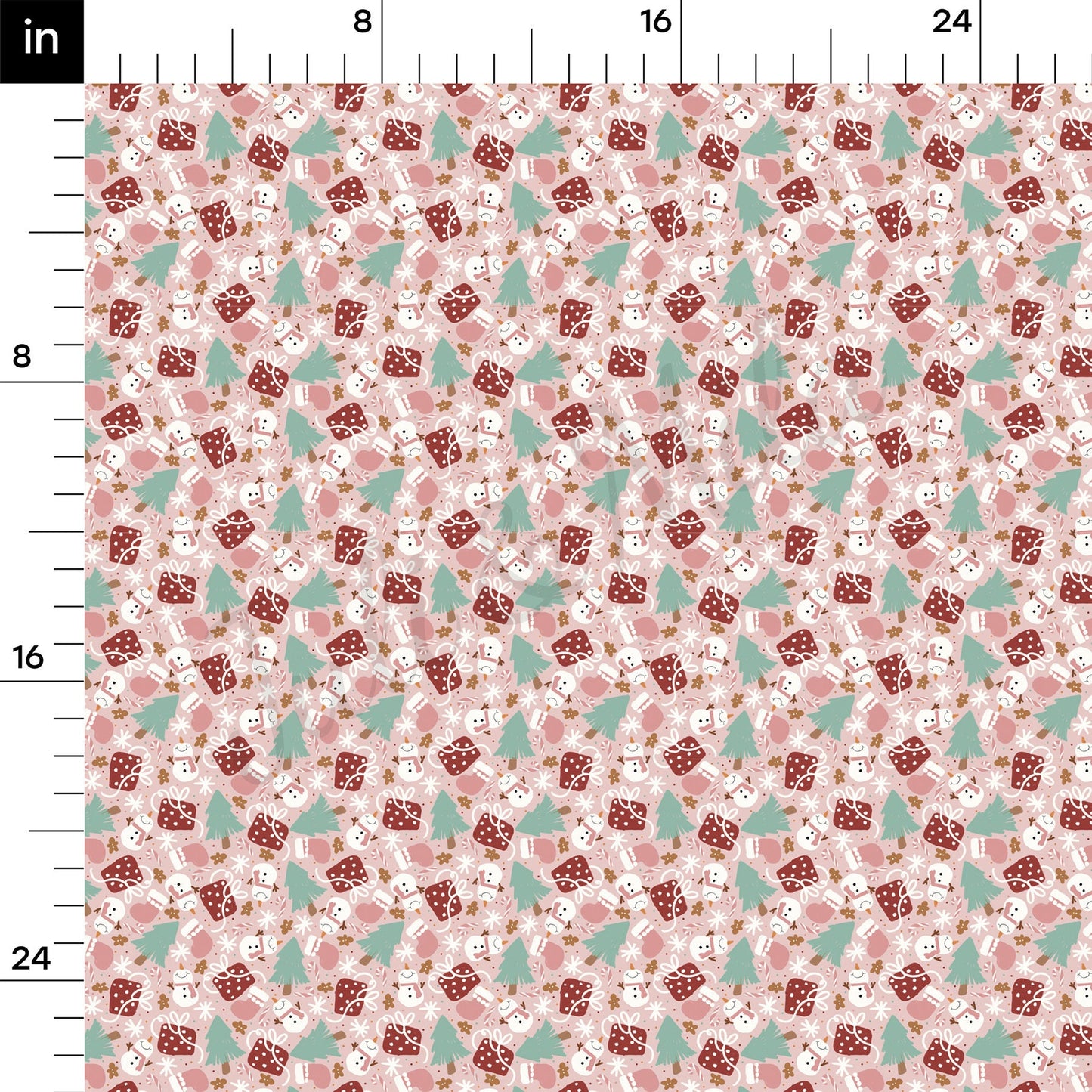 Pink Snowman Christmas Bullet Fabric AA720