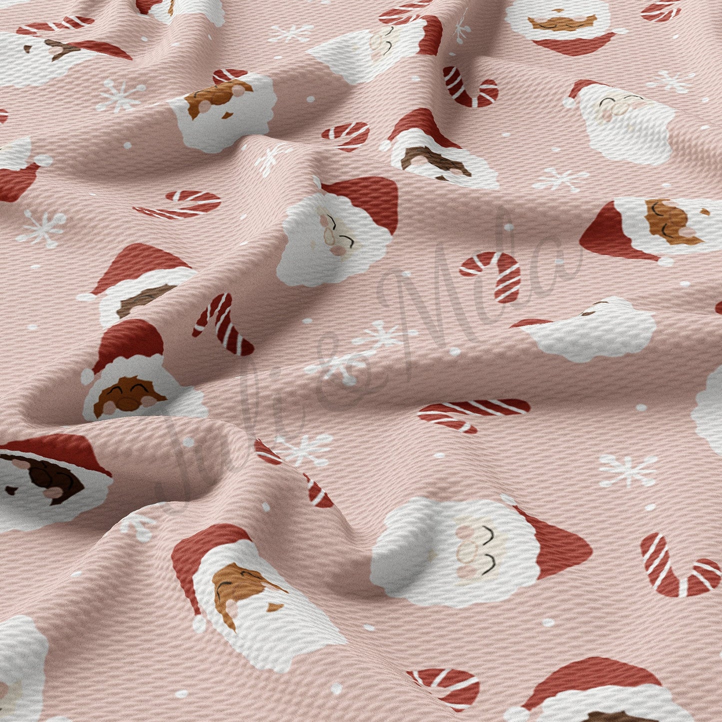Pink Santa Christmas Bullet Fabric AA721