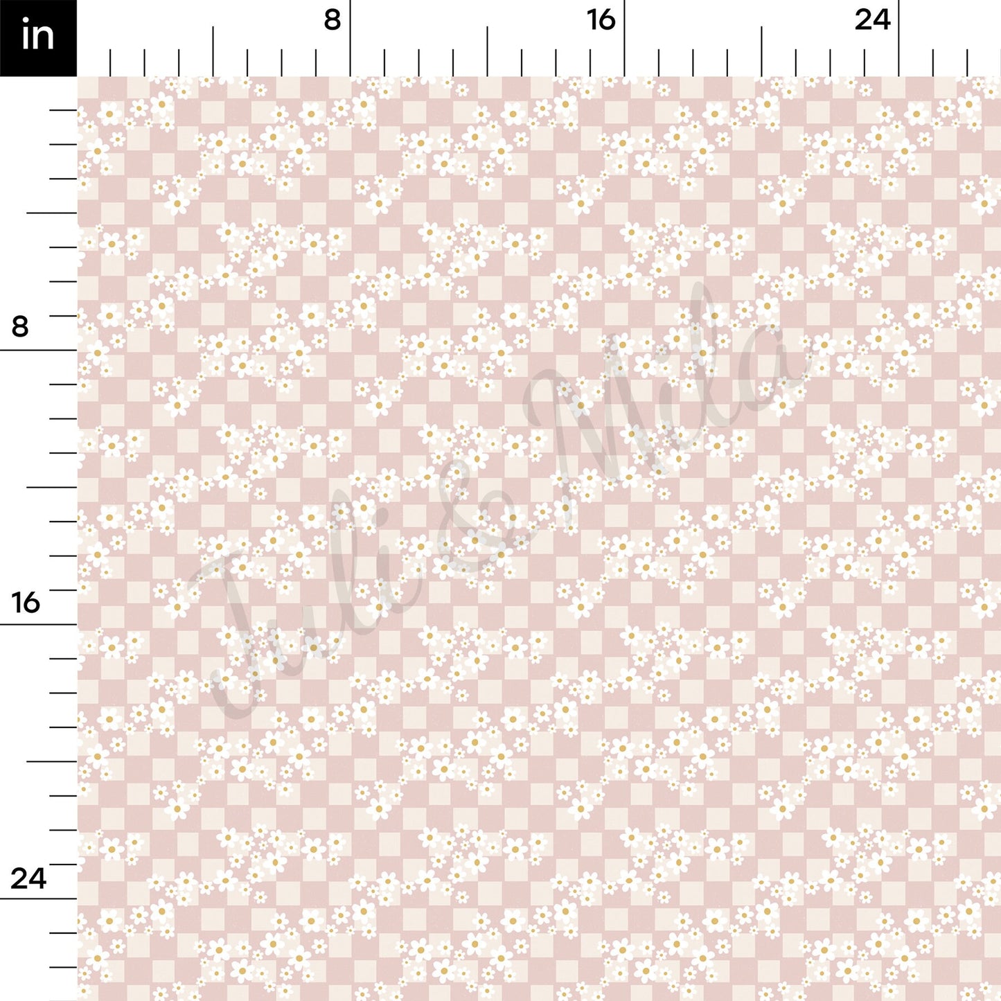 Floral Checkered Bullet Fabric AA722