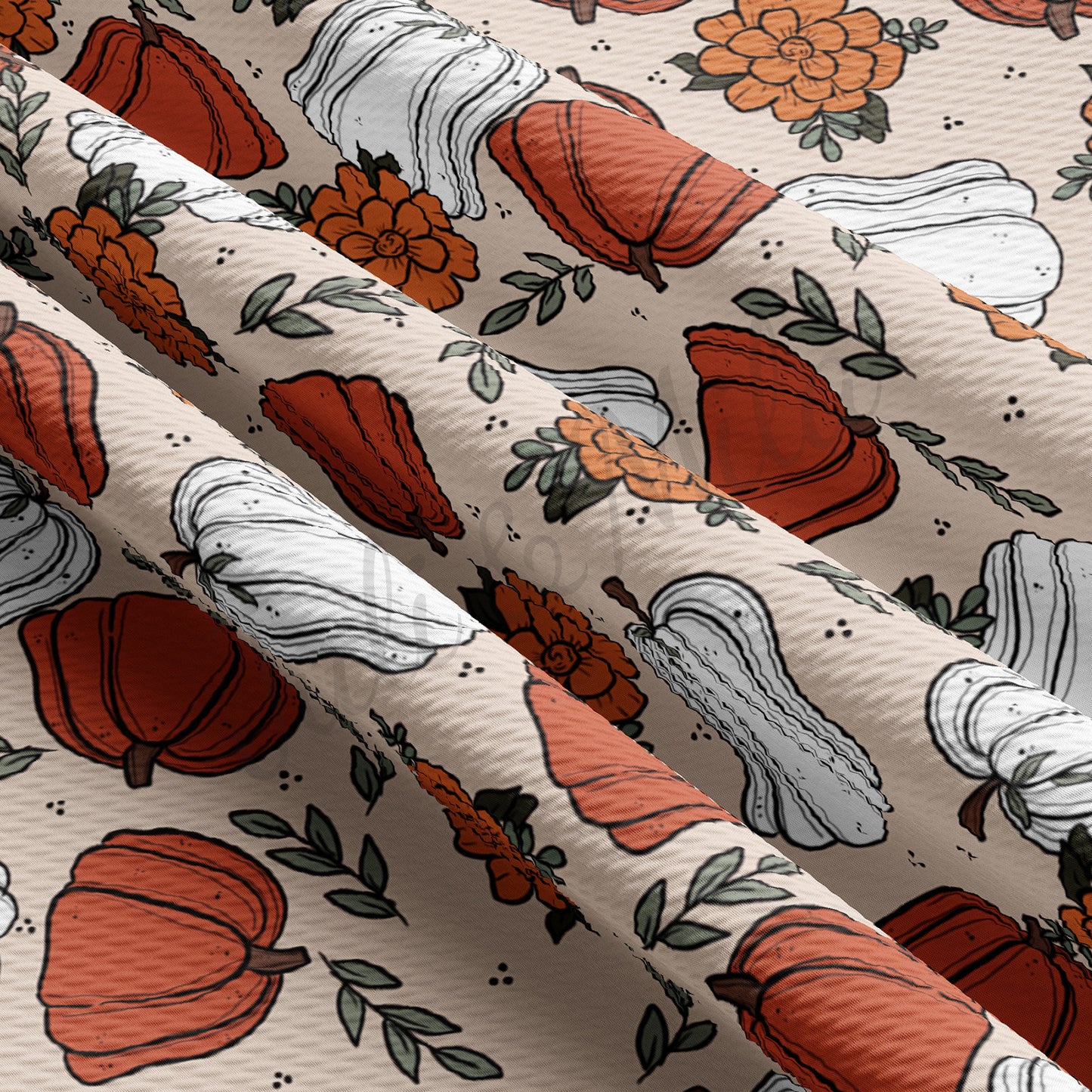 Floral Pumpkin Fall Bullet Fabric AA723