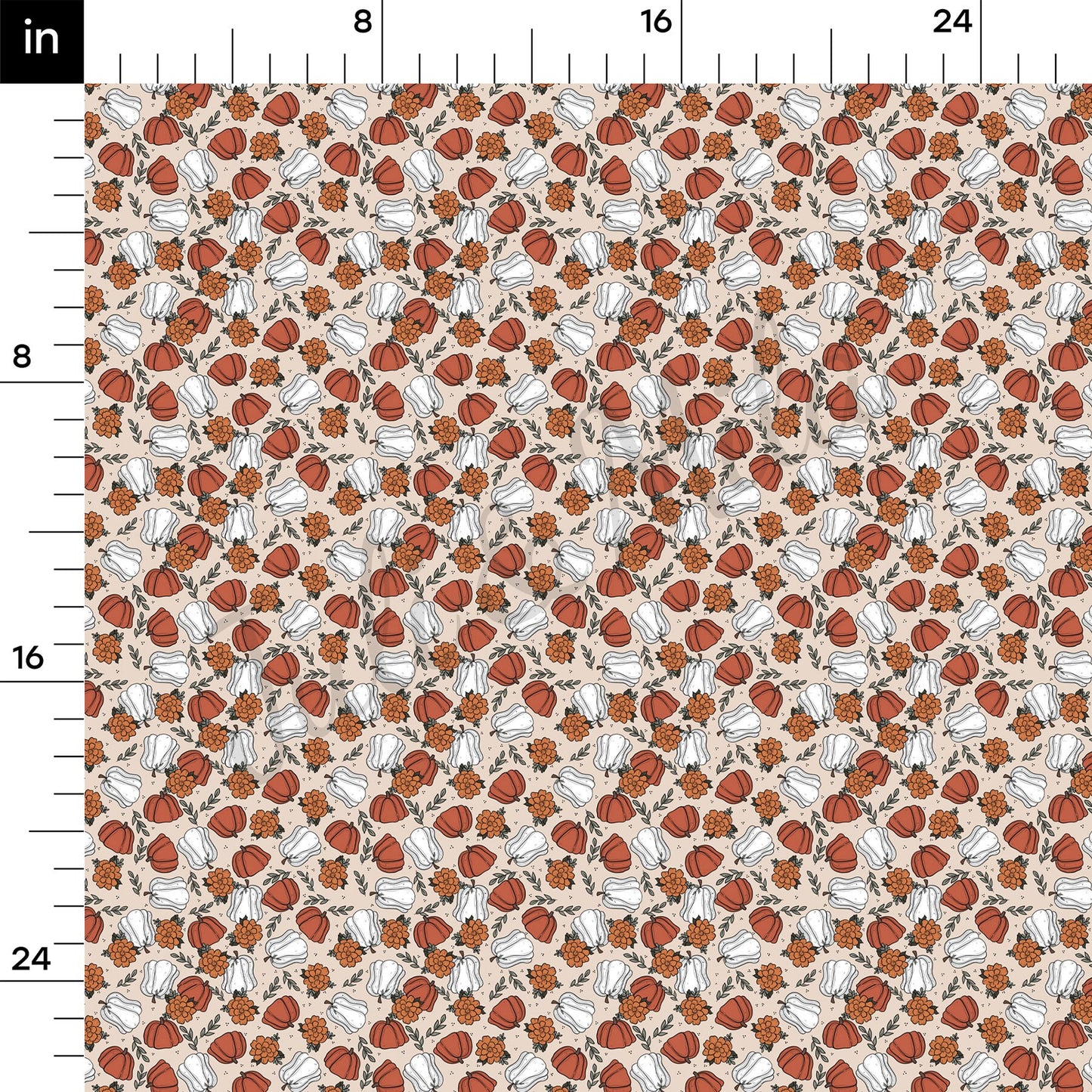 Floral Pumpkin Fall Bullet Fabric AA723