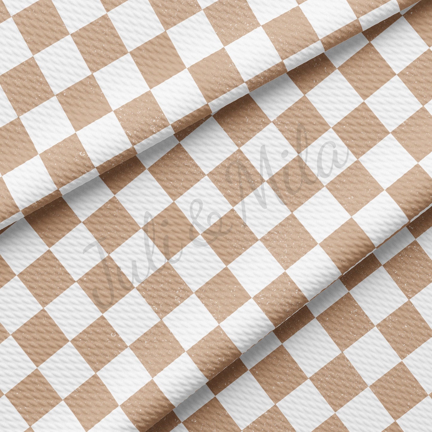 Beige Checkers Checkered Board Bullet Fabric AA726