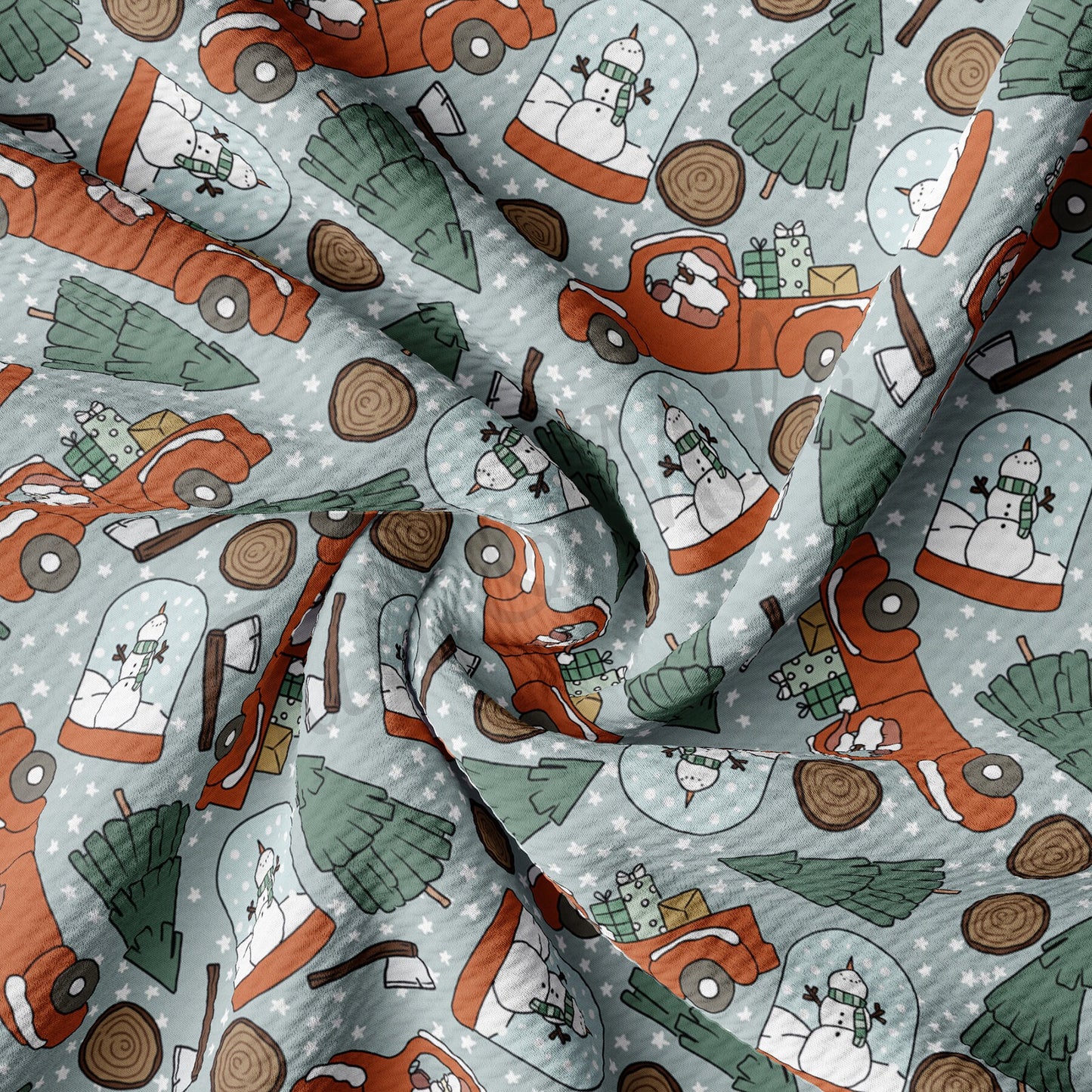 Christmas Truck Bullet Fabric AA733