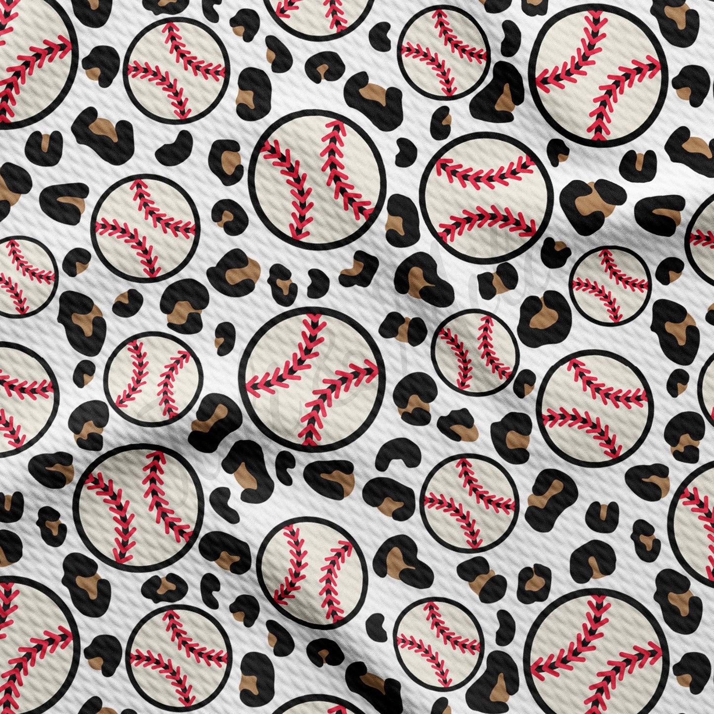 Baseball Cheetah Leopard Bullet Textured Fabric AA932