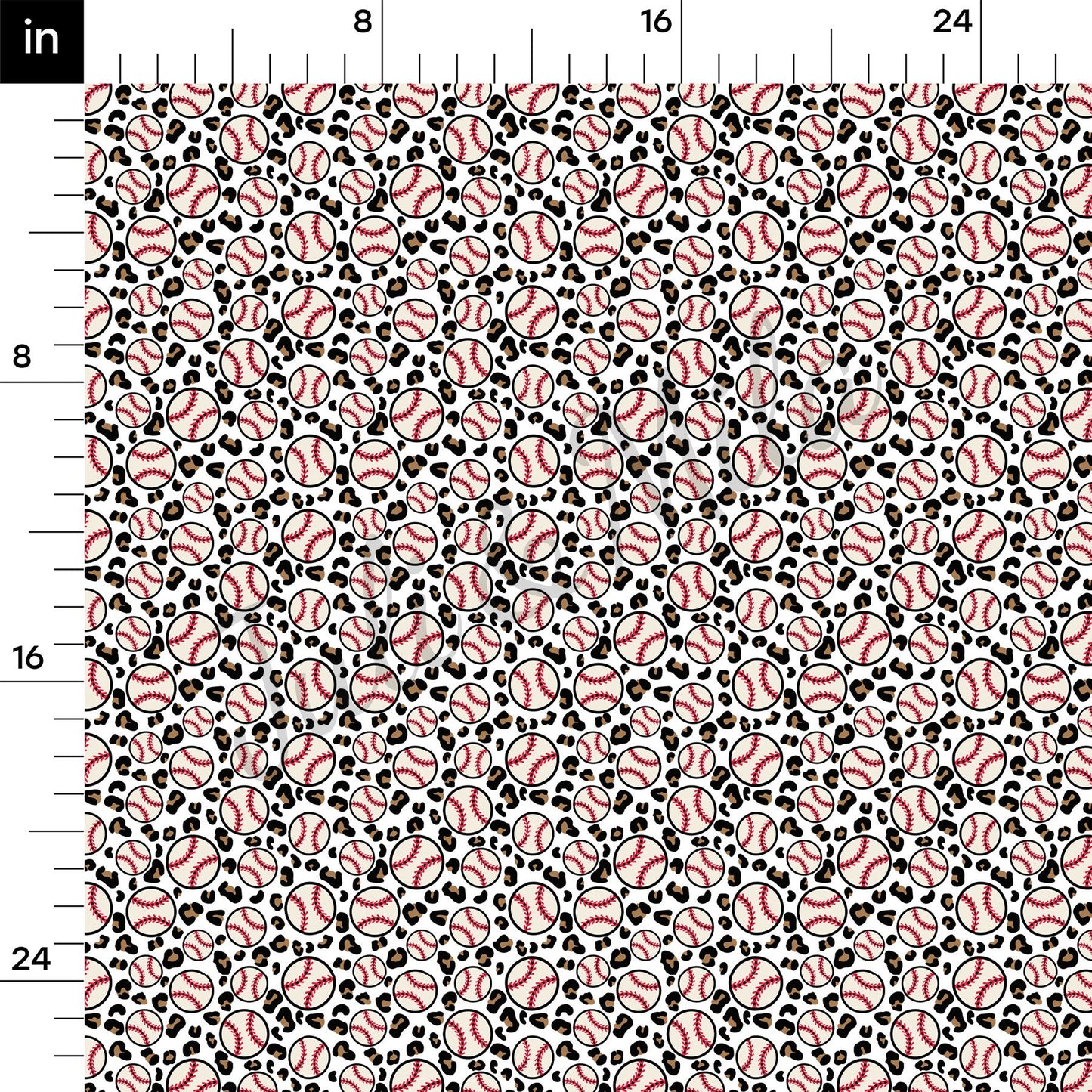 Baseball Cheetah Leopard Bullet Textured Fabric AA932