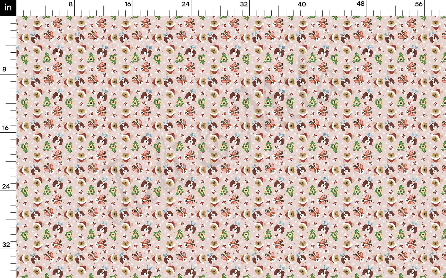 Christmas Dogs  Bullet Textured Fabric AA944
