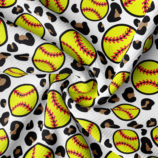Softball Cheetah Bullet BulletTextured Fabric  AA1006