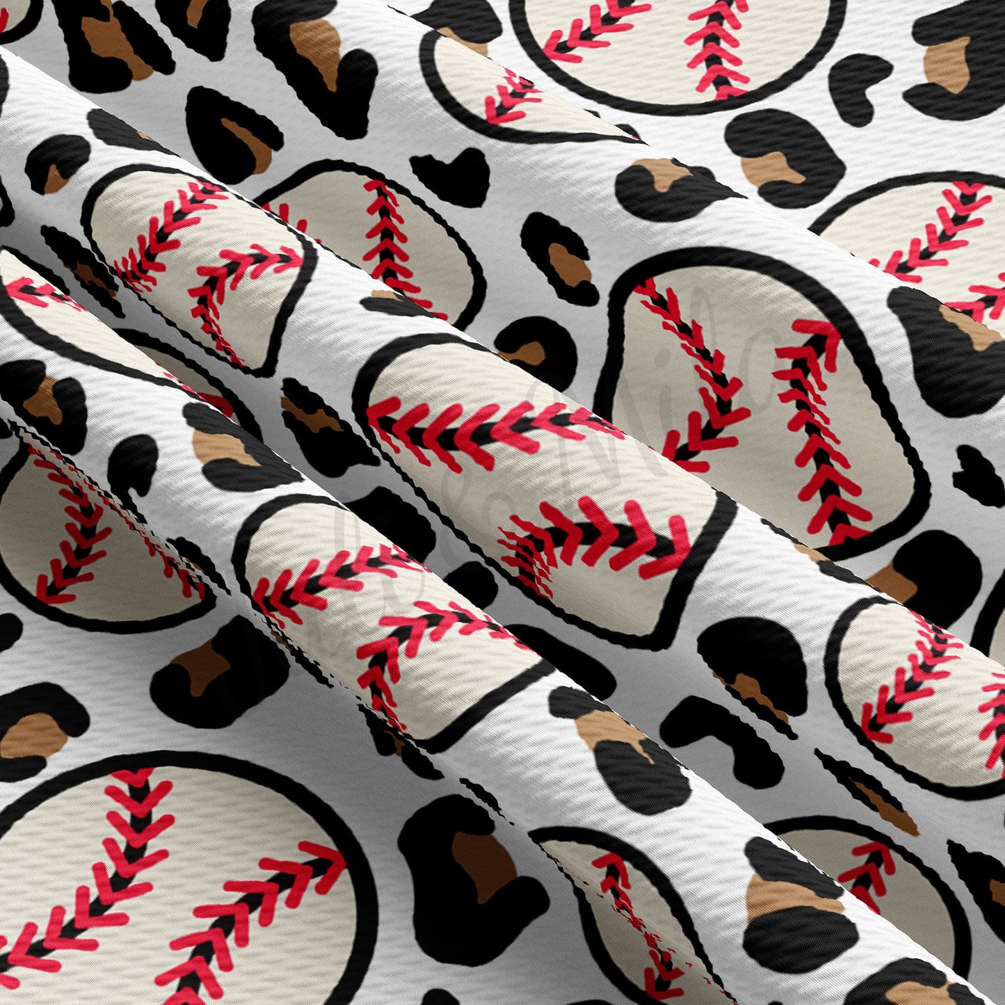 Baseball Cheetah Leopard Bullet Textured Fabric AA932