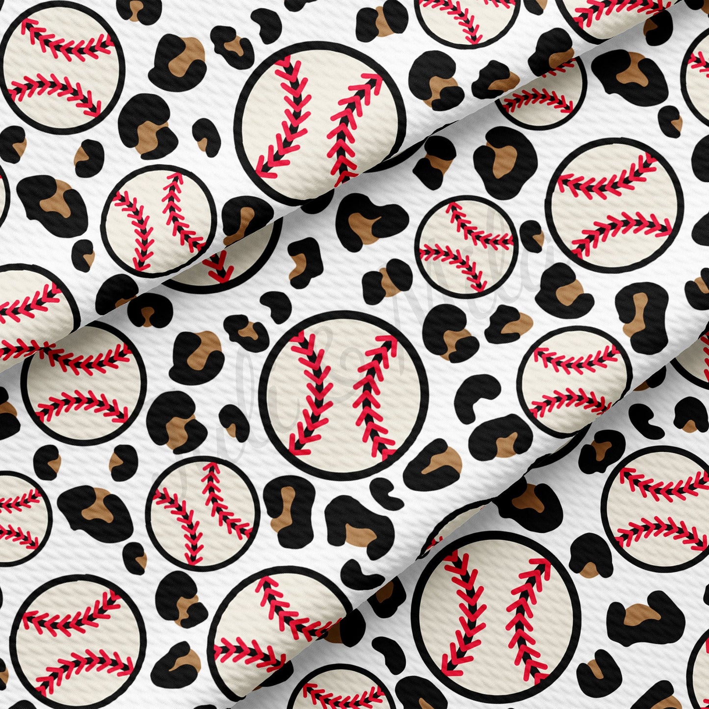 Baseball Cheetah Leopard Bullet Textured Fabric AA932
