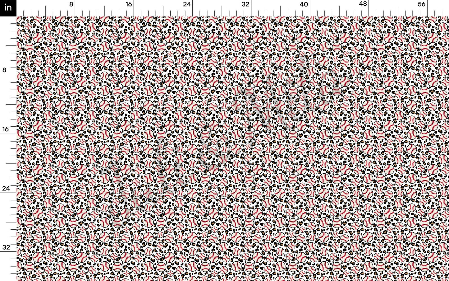 Baseball Cheetah Leopard Bullet Textured Fabric AA932